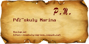 Páskuly Marina névjegykártya
